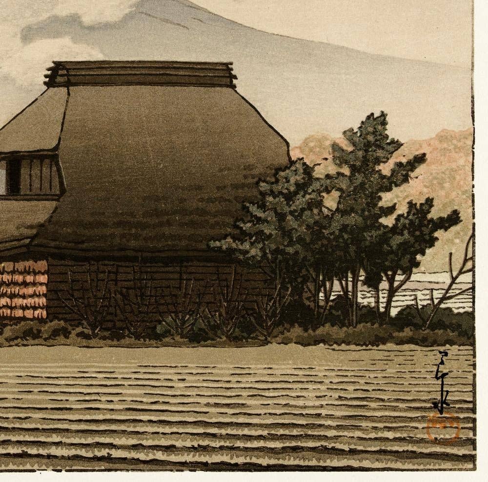 Póster del monte Fuji desde el pueblo de Narusawa, de Hasui