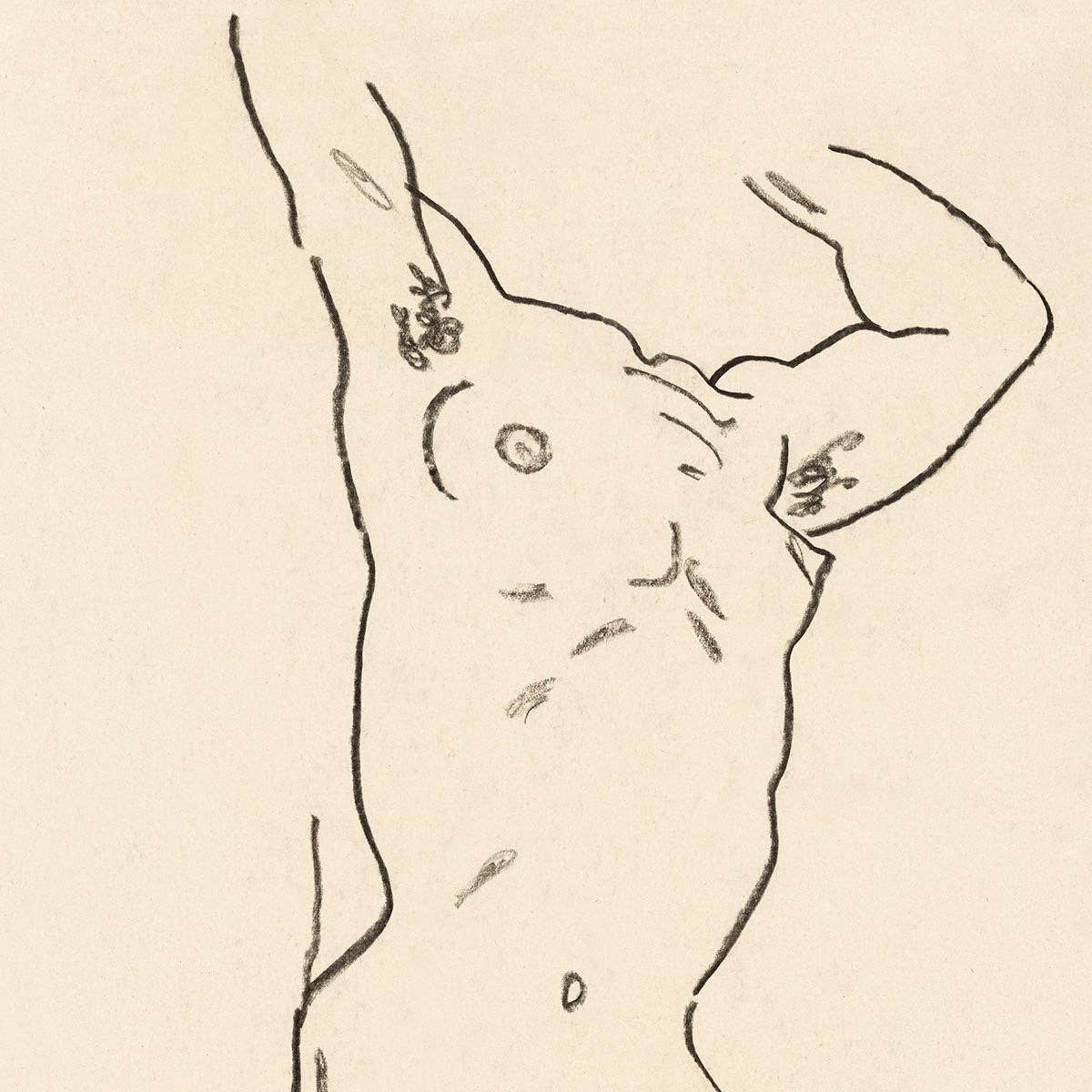 Torso of a Nude by Egon Schiele