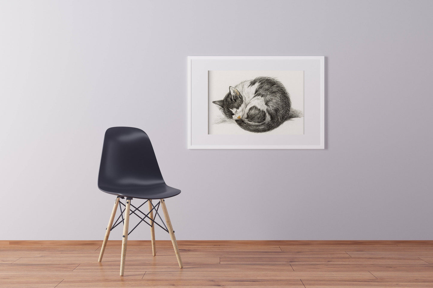 Póster vintage de gatito durmiendo