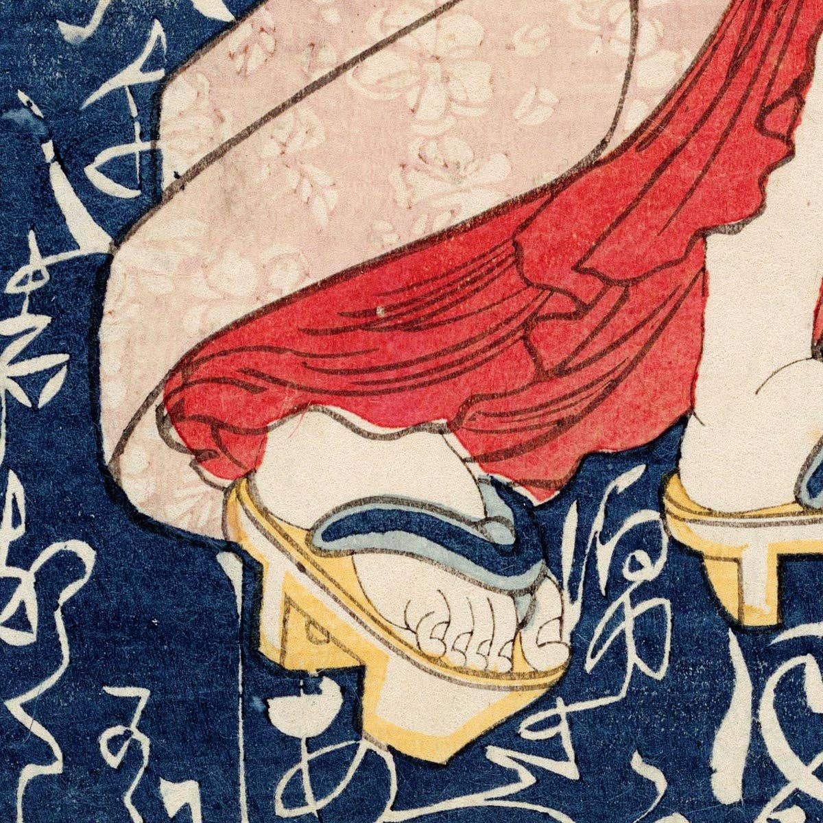 Geisha con kimono rosa de Keisai Eisen