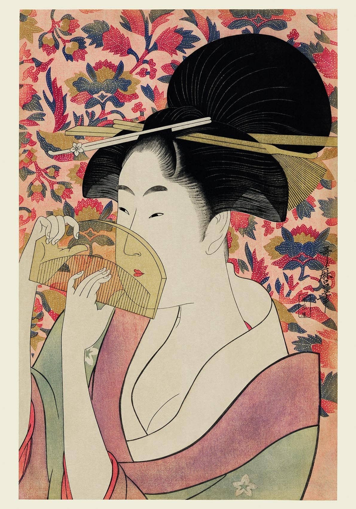 Geisha sosteniendo un peine de Kitagawa Utamaro