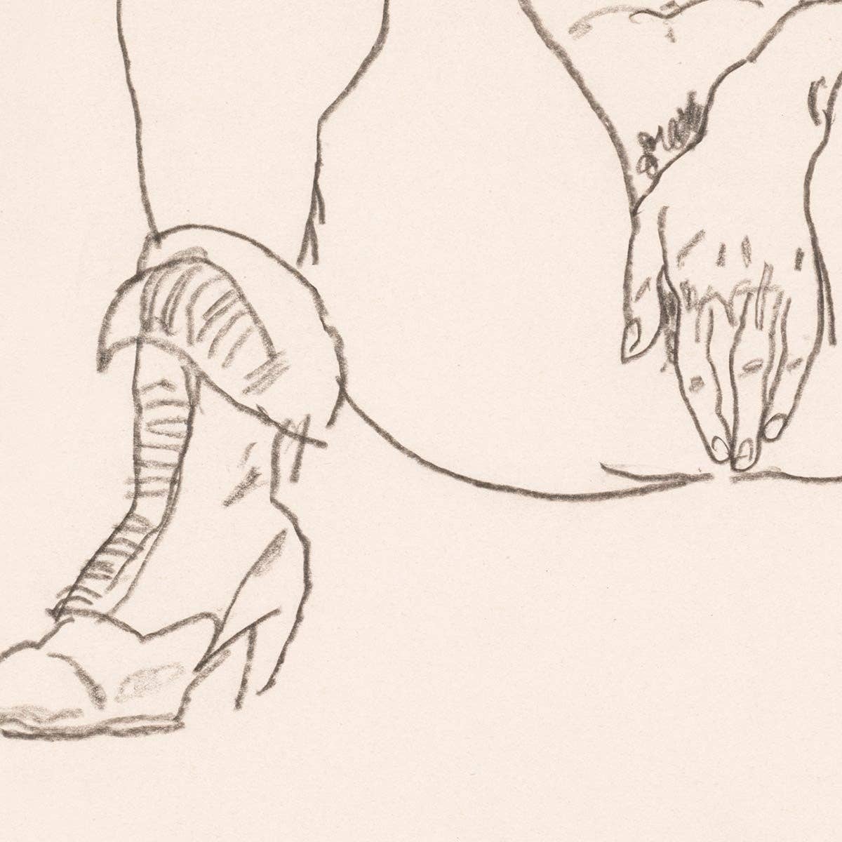 Desnudo reclinado con botas de Egon Schiele