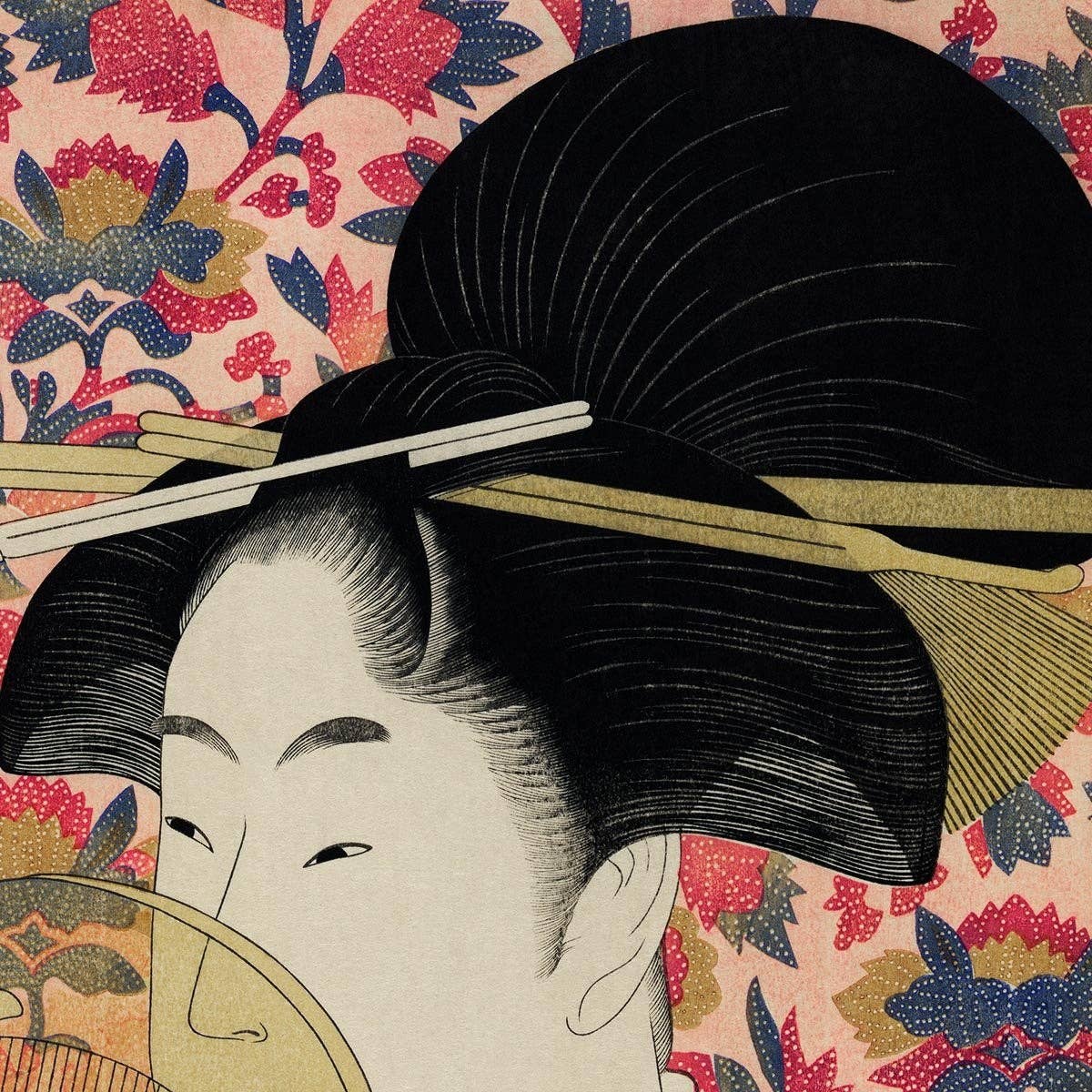 Geisha sosteniendo un peine de Kitagawa Utamaro