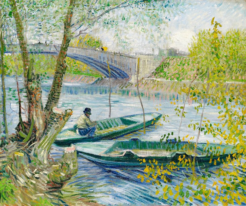 Fishing in Spring, the Pont de Clichy (Asnières) (1887) by Vincent van Gogh