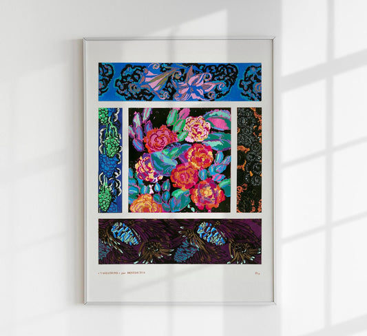 Patrón floral Art Déco, variación 9 de Édouard Bénédictus