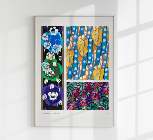 Patrón Art Déco vintage colorido, variación 5 de Édouard Bénédictus