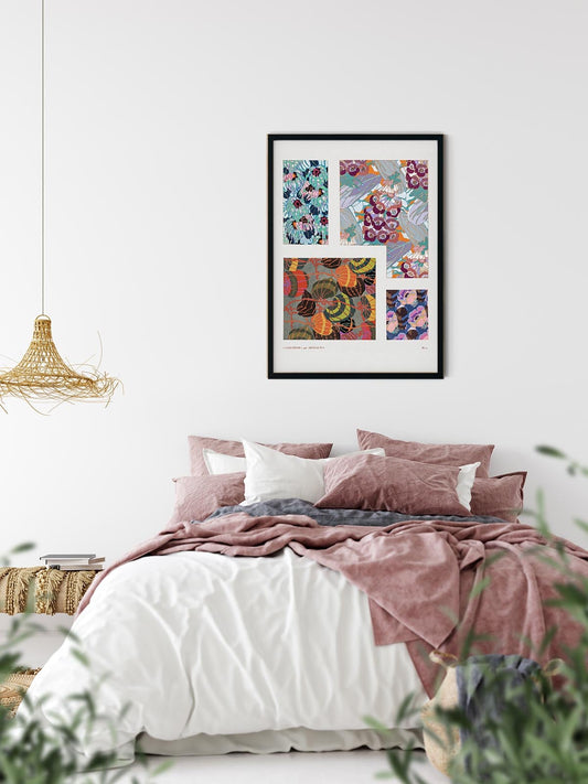 Patrón Art Déco vintage colorido, variación 10 de Édouard Bénédictus