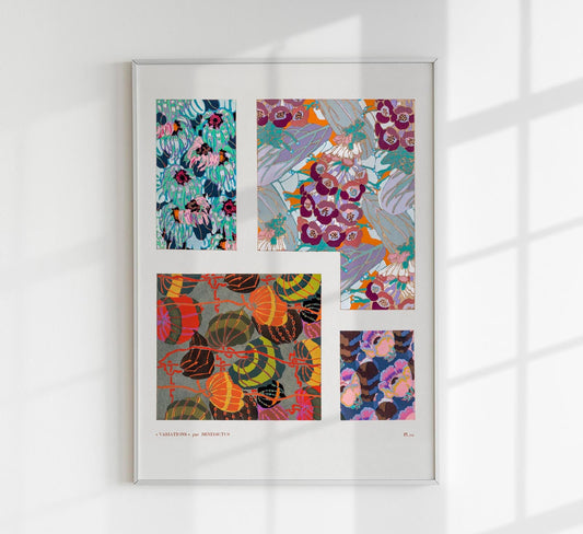 Patrón Art Déco vintage colorido, variación 10 de Édouard Bénédictus