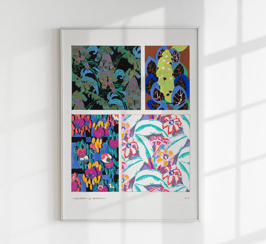 Patrón floral vintage Art Déco, variación 18 de Édouard Bénédictus