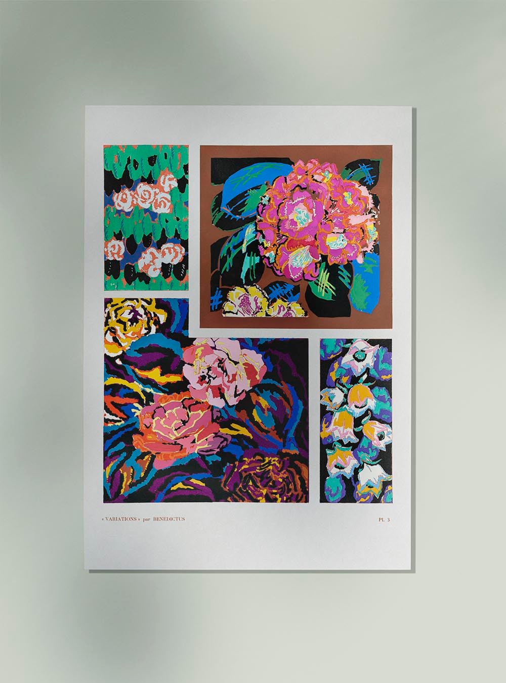 Floral Vintage Art Deco Pattern, Variation 3 by Édouard Bénédictus