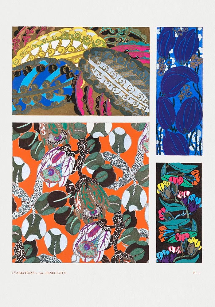 Patrón Art Déco vintage, variación 1 de Édouard Bénédictus