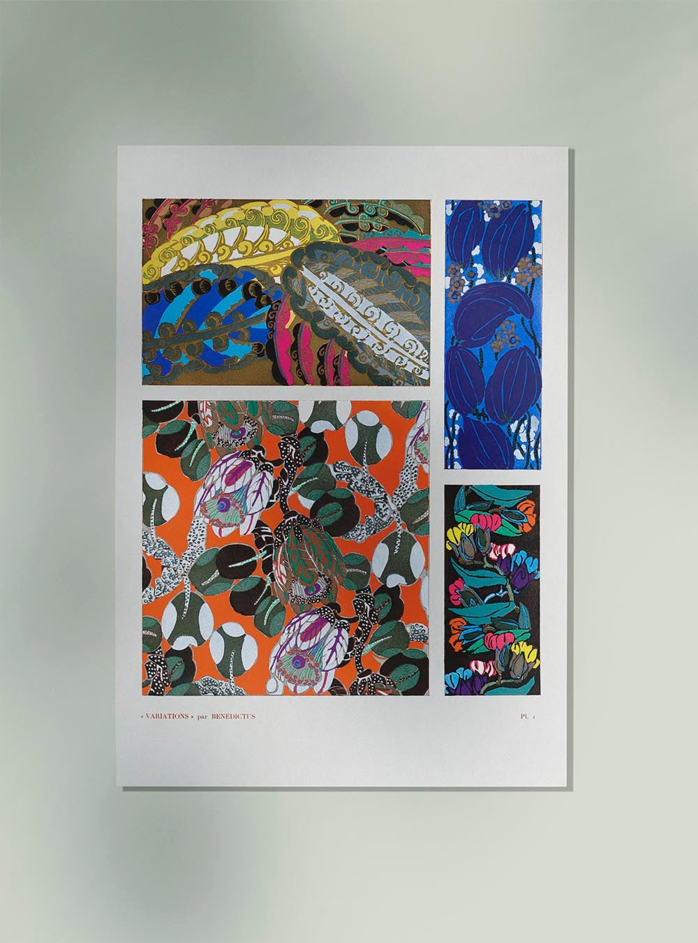 Patrón Art Déco vintage, variación 1 de Édouard Bénédictus