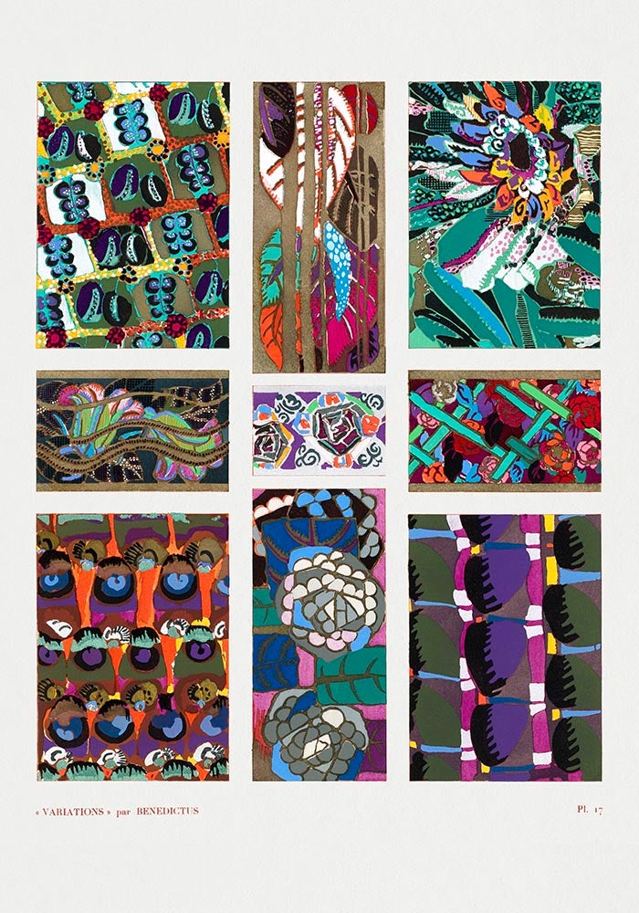 Patrón Art Déco vintage, variación 20 de Édouard Bénédictus