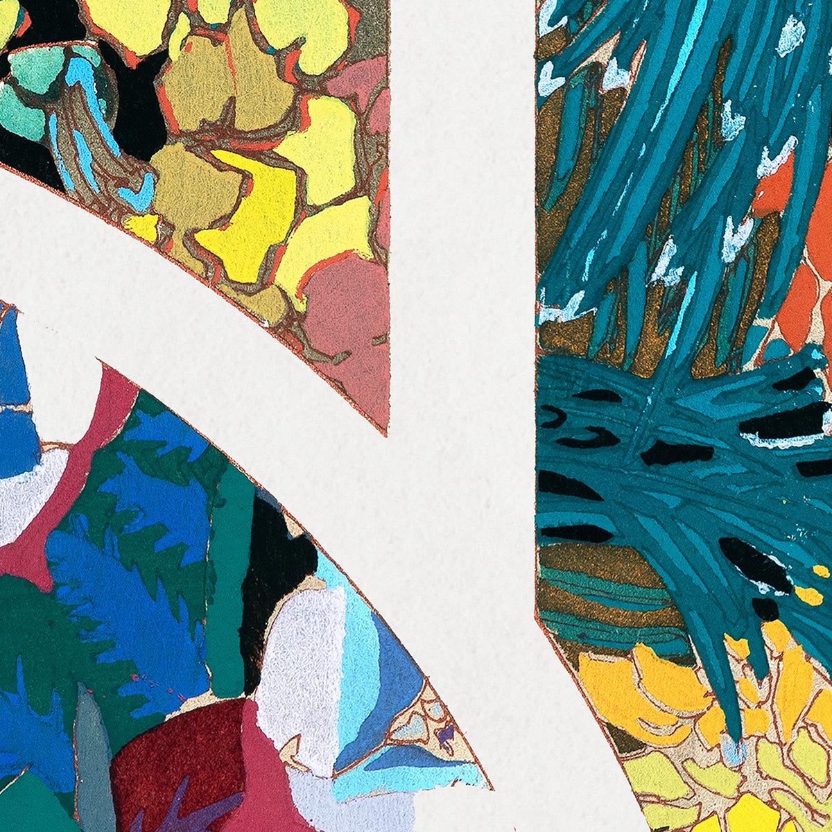 Patrón Art Déco floral vintage, variación 2 de Édouard Bénédictus