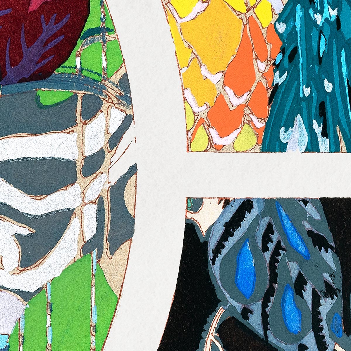 Patrón Art Déco floral vintage, variación 2 de Édouard Bénédictus