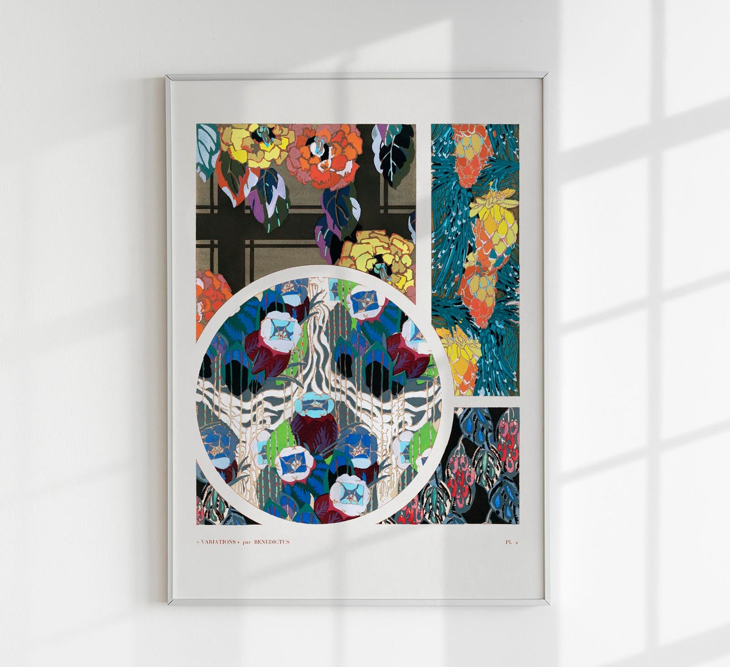 Patrón Art Déco floral vintage, variación 2 de Édouard Bénédictus