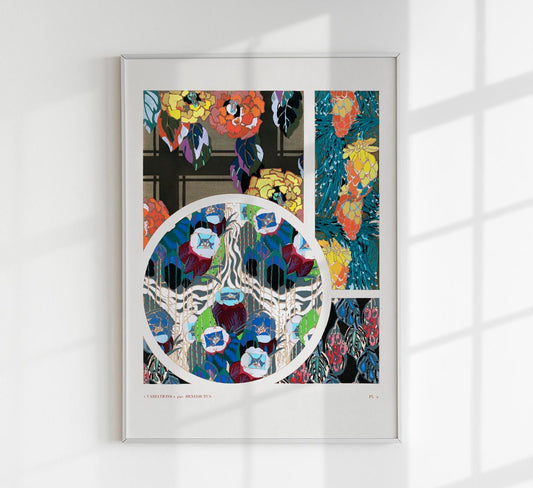 Patrón Art Déco floral vintage, variación 2 de Édouard Bénédictus