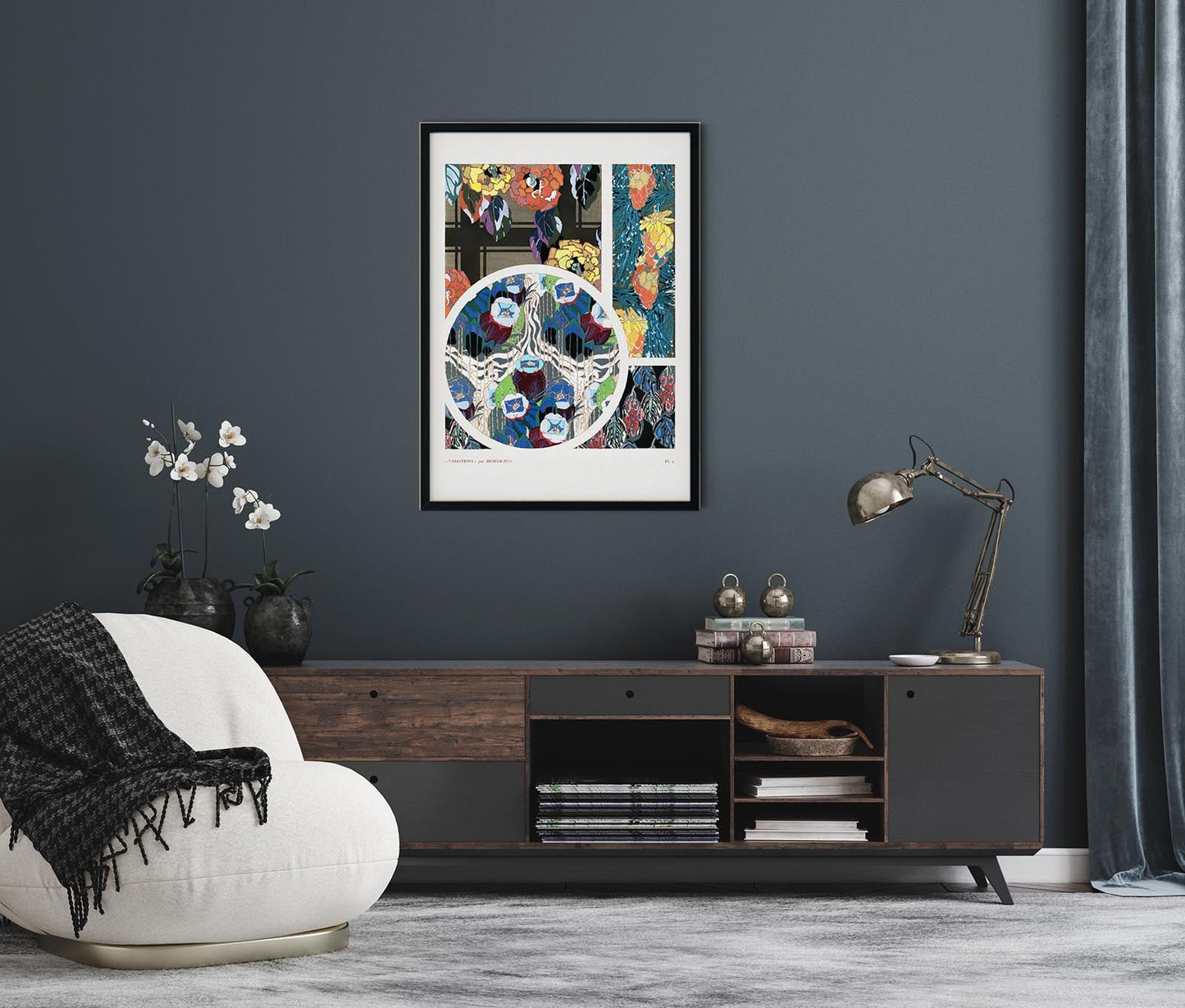 Patrón Art Déco floral vintage, variación 2 de Édouard Bénédictus