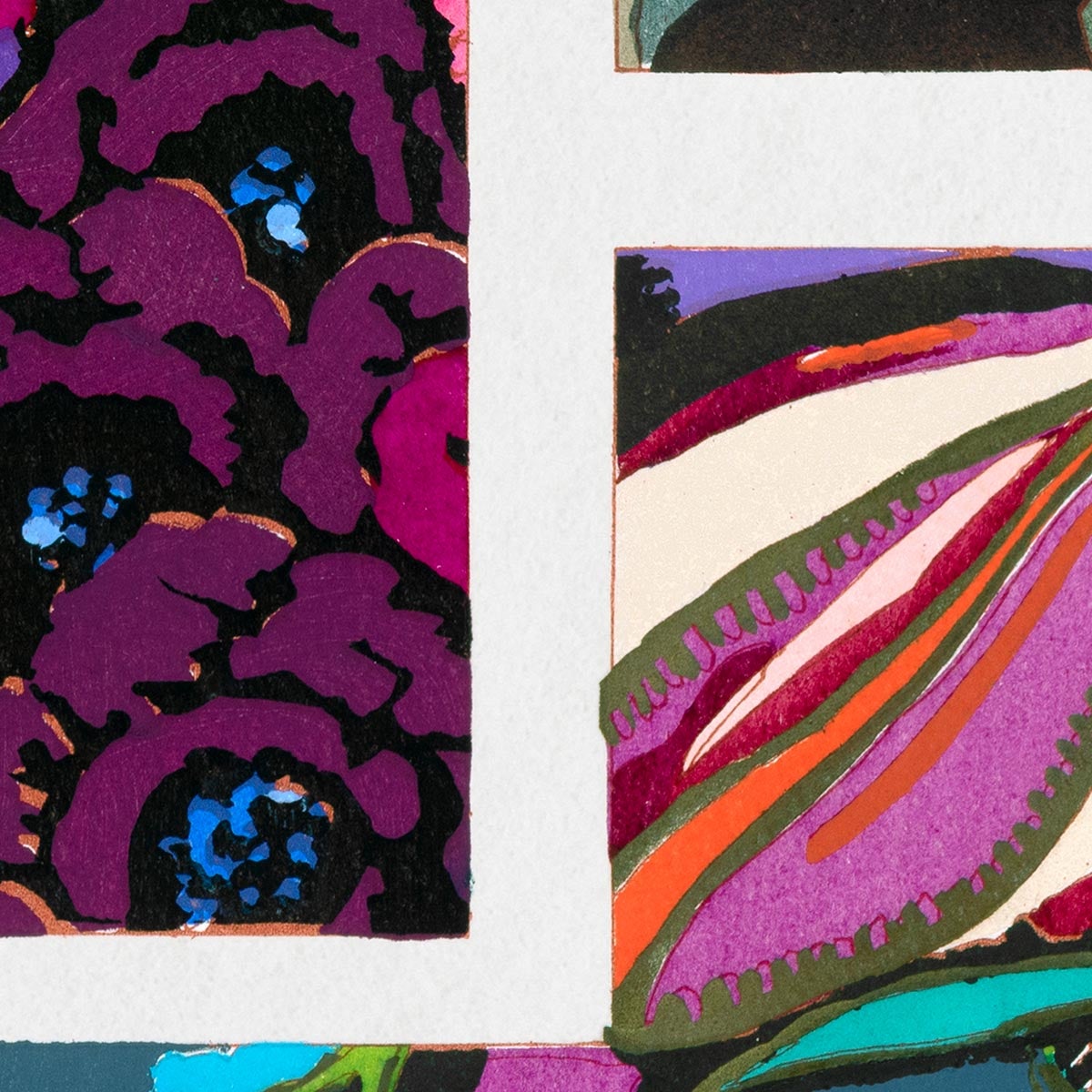 Vintage Floral Art Deco Pattern, Variation 14 by Édouard Bénédictus