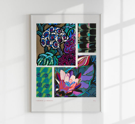 Patrón floral art déco vintage, variación 14 de Édouard Bénédictus