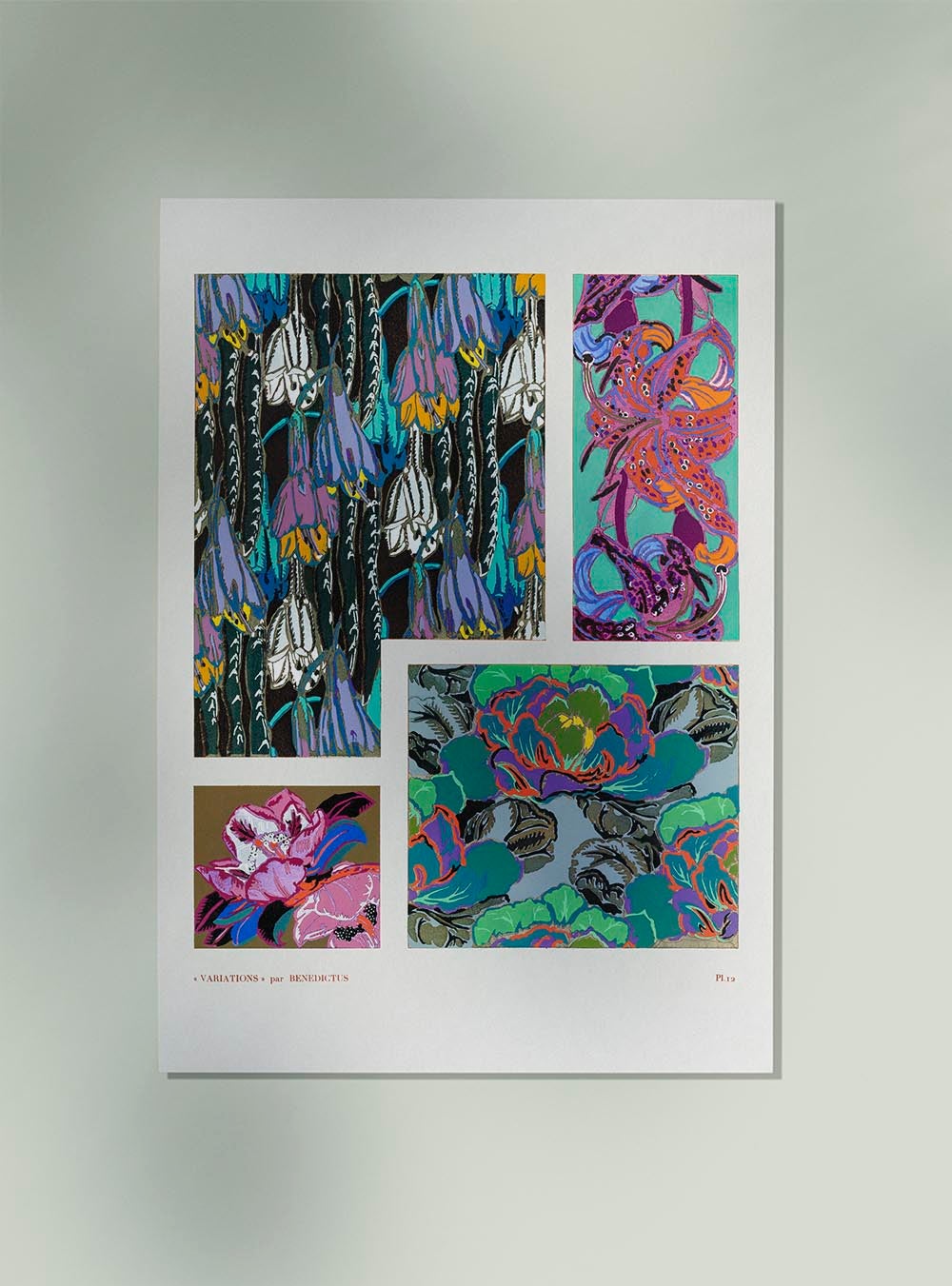 Vintage Floral Art Deco Pattern, Variation 12 by Édouard Bénédictus