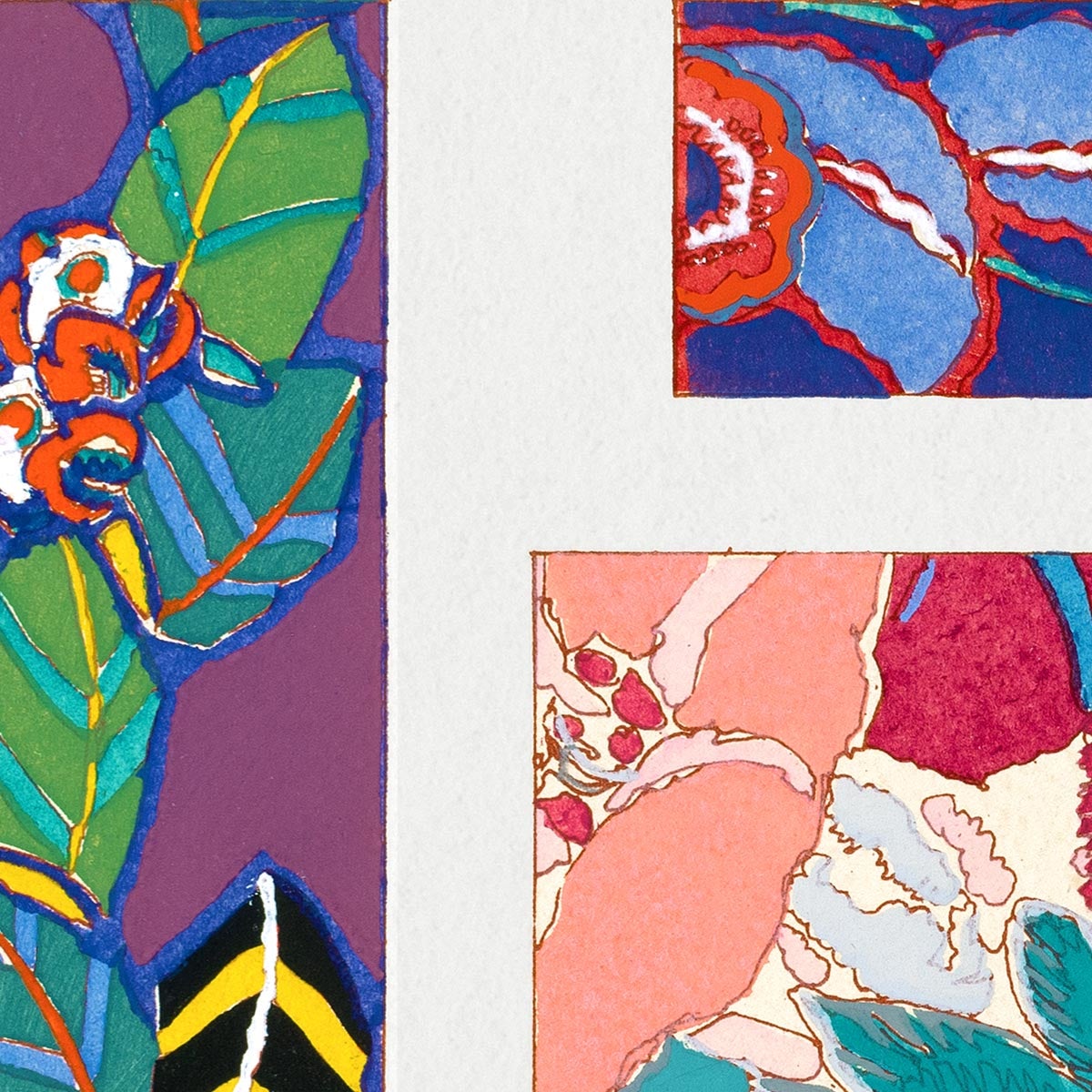 Vintage Floral Art Deco Pattern, Variation 15 by Édouard Bénédictus