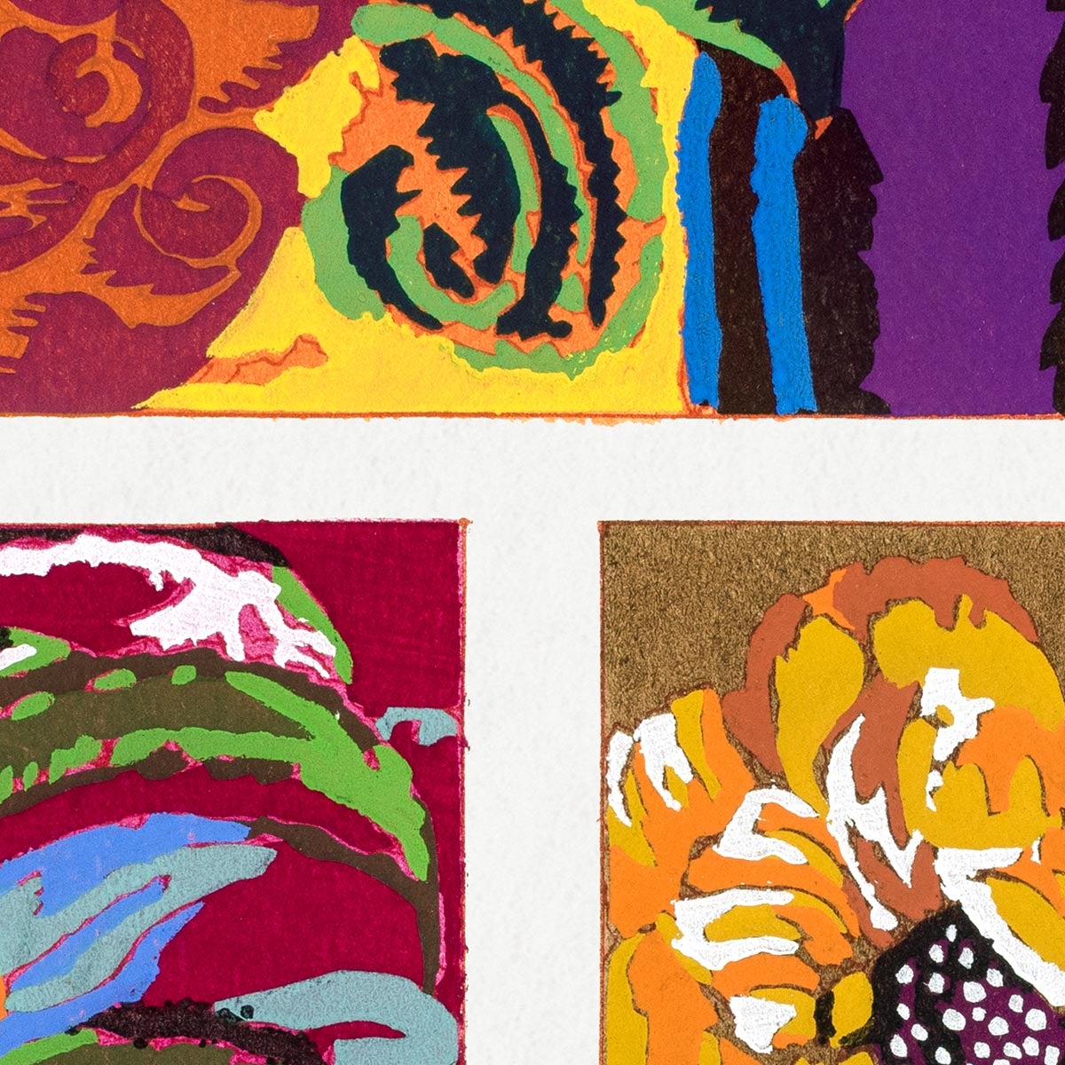 Patrón Art Déco floral vintage, variación 16 de Édouard Bénédictus