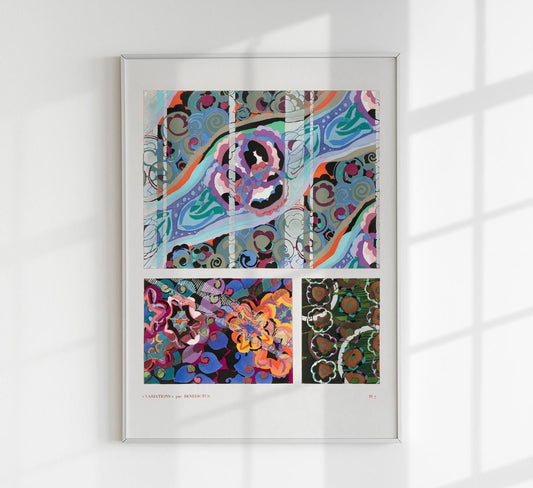 Patrón Art Déco floral vintage, variación 16 de Édouard Bénédictus