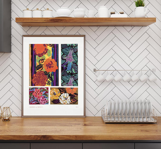 Patrón Art Déco floral vintage, variación 16 de Édouard Bénédictus