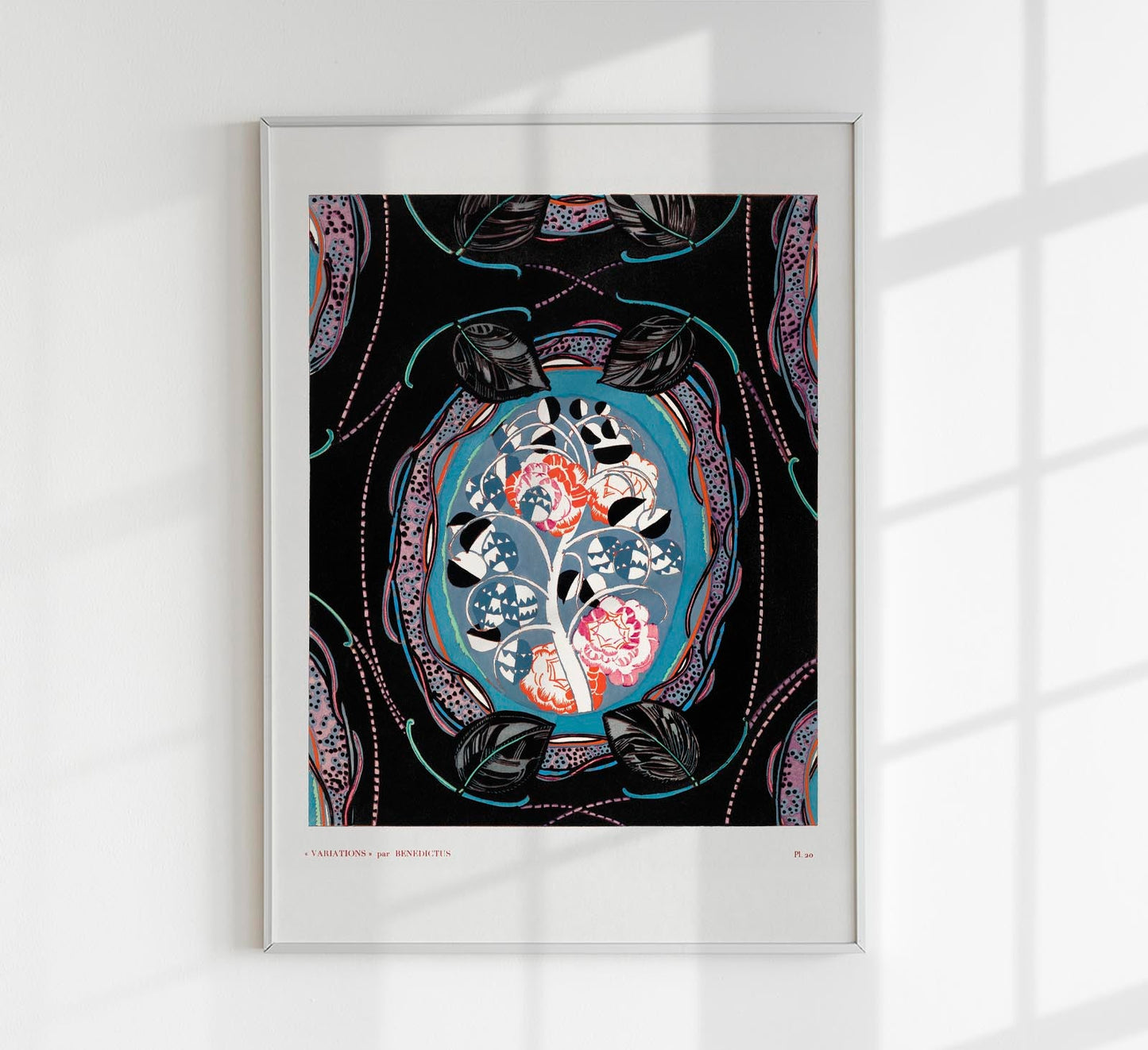 Patrón Art Déco floral vintage, variación 20 de Édouard Bénédictus