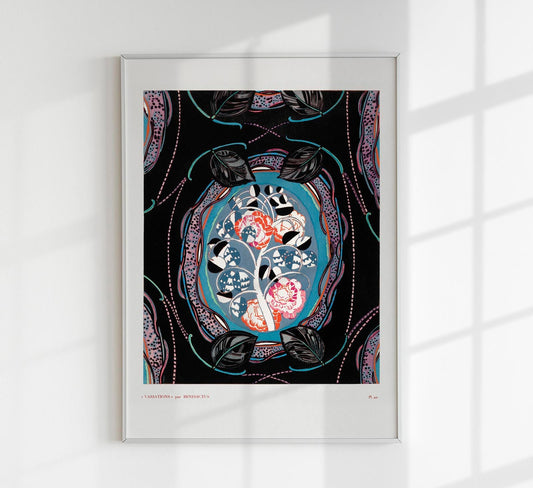 Patrón Art Déco floral vintage, variación 20 de Édouard Bénédictus