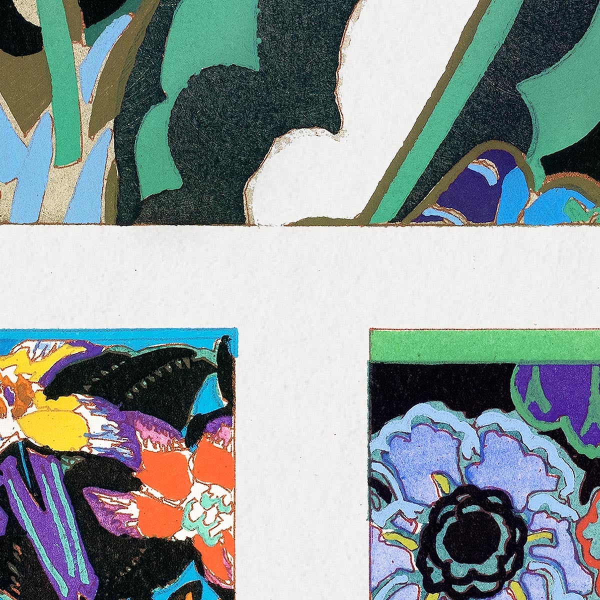 Patrón Art Déco floral geométrico vintage, variación 4 de Édouard Bénédictus