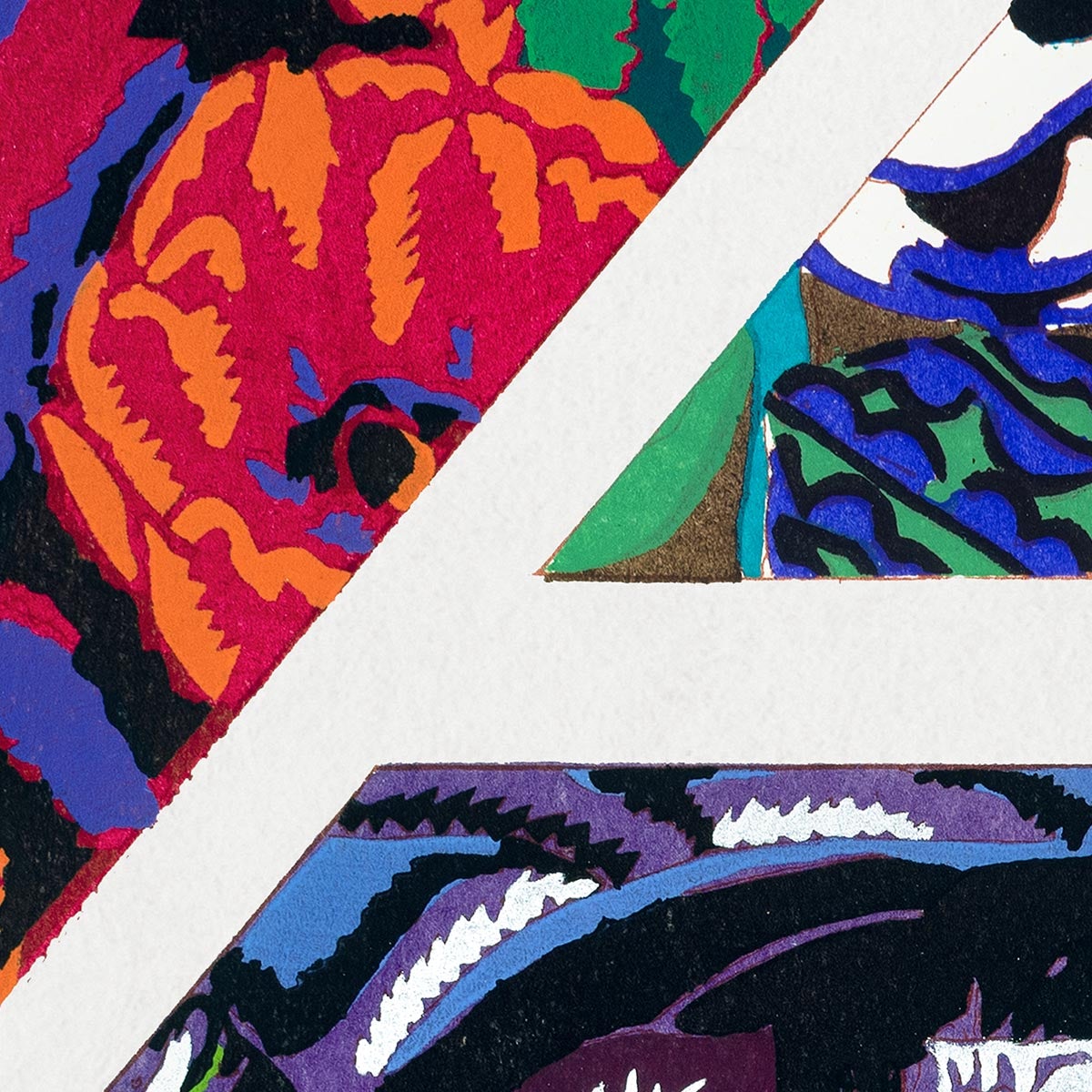 Patrón Art Déco floral geométrico vintage, variación 6 de Édouard Bénédictus