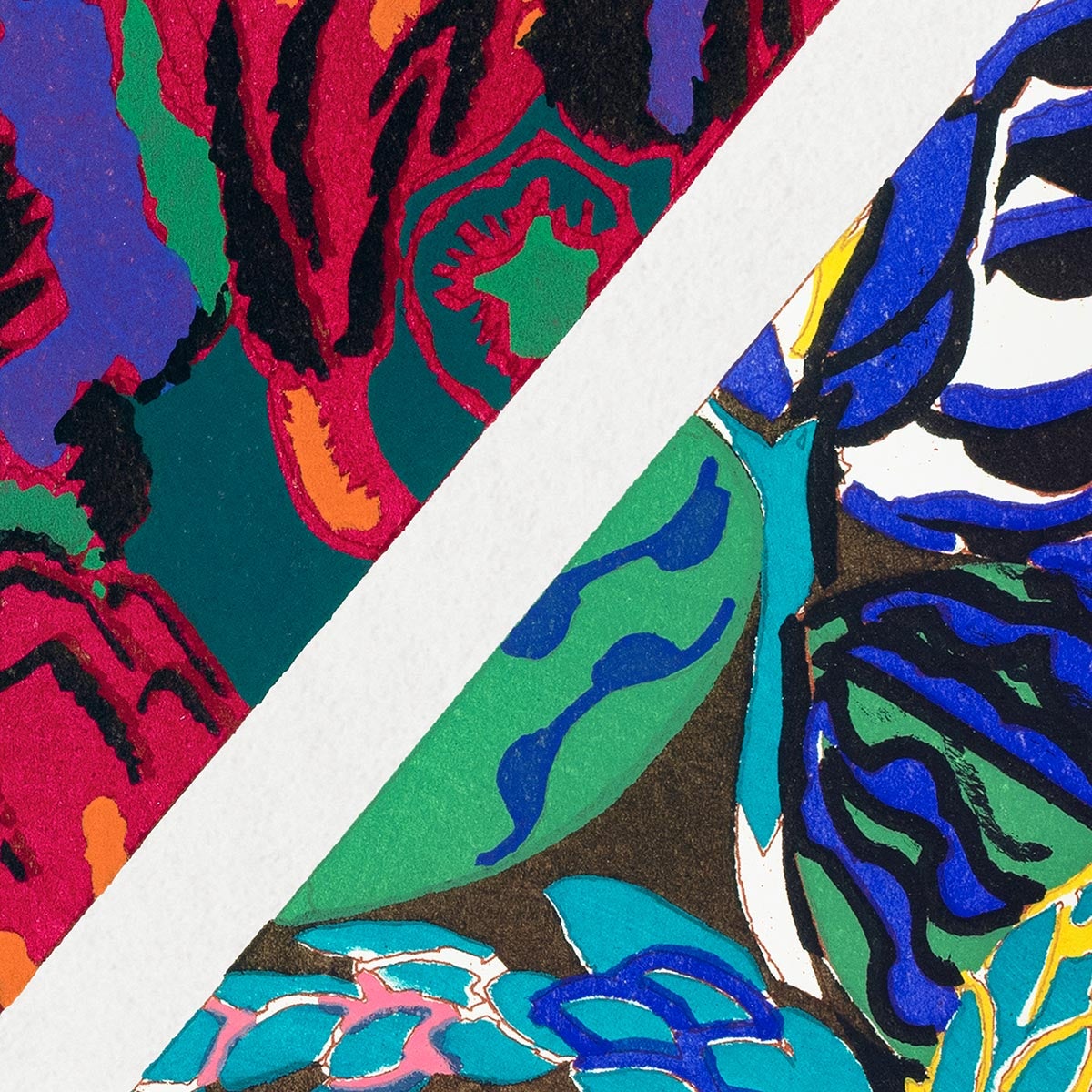 Patrón Art Déco floral geométrico vintage, variación 6 de Édouard Bénédictus