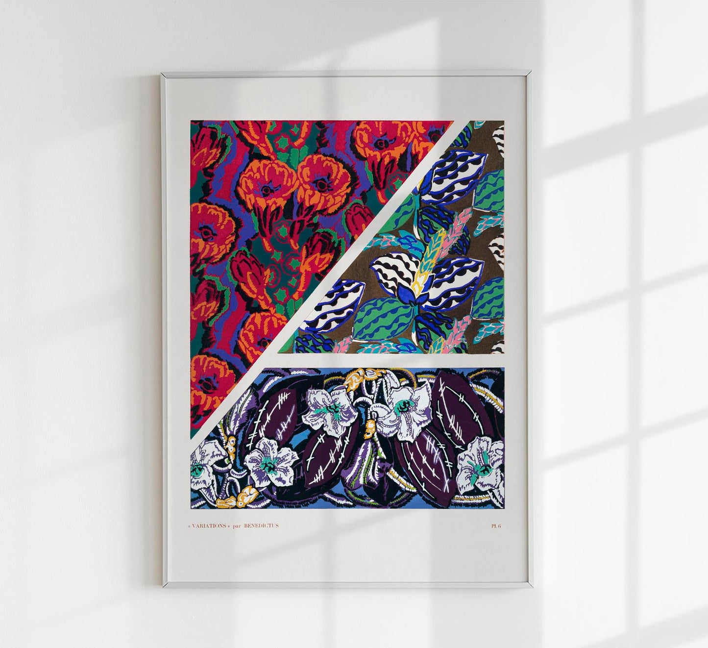 Patrón Art Déco floral geométrico vintage, variación 6 de Édouard Bénédictus