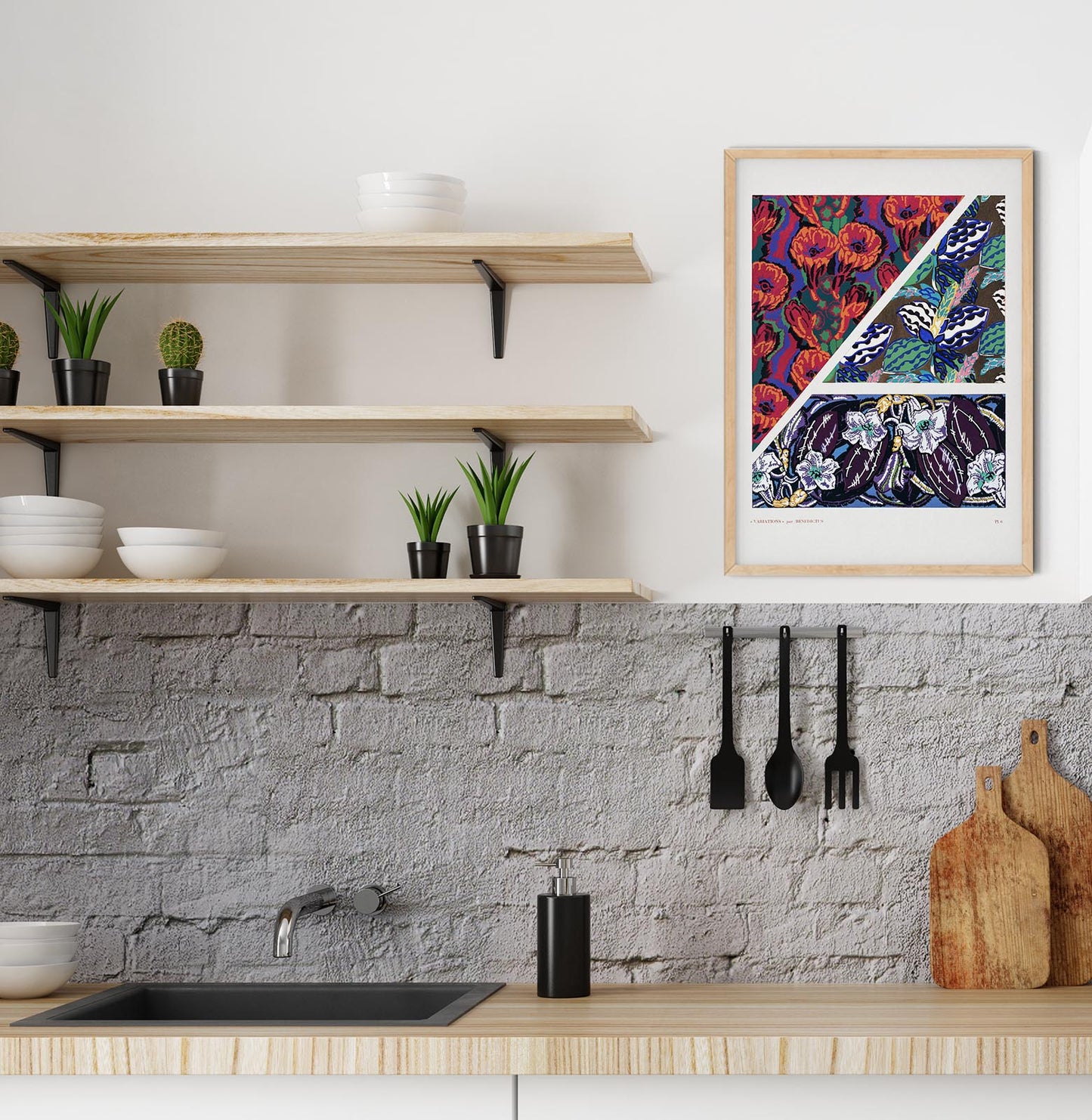 Patrón Art Déco floral geométrico vintage, variación 6 de Édouard Bénédictus