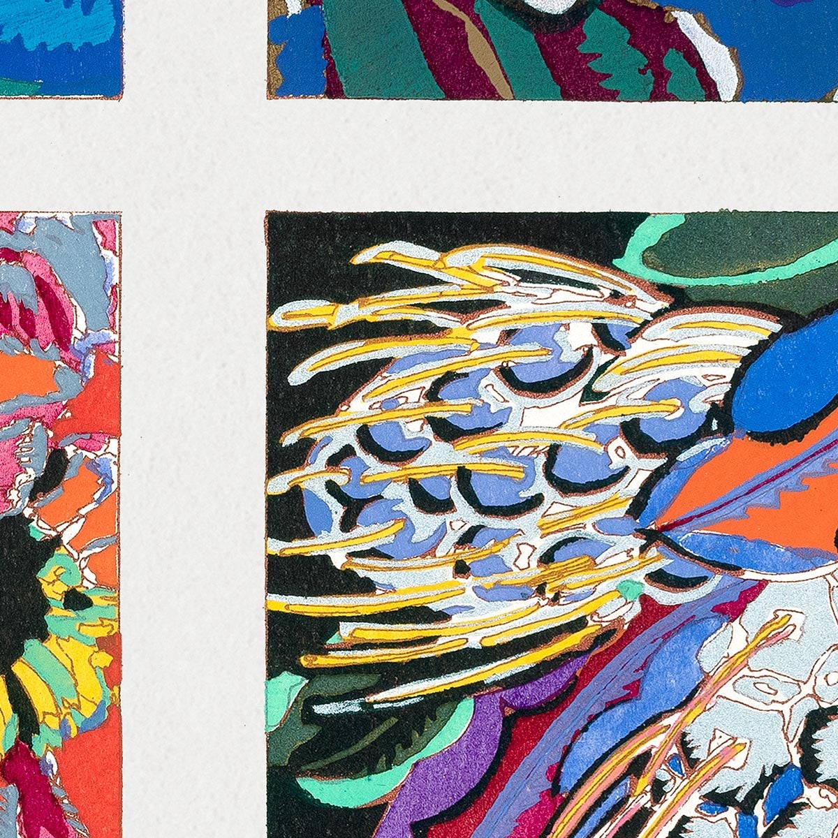 Patrón Art Déco floral geométrico vintage, variación 8 de Édouard Bénédictus