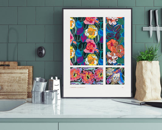 Patrón Art Déco floral geométrico vintage, variación 8 de Édouard Bénédictus