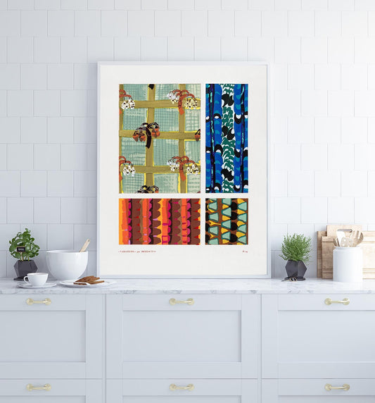 Patrón Art Déco floral geométrico vintage, variación 19 de Édouard Bénédictus