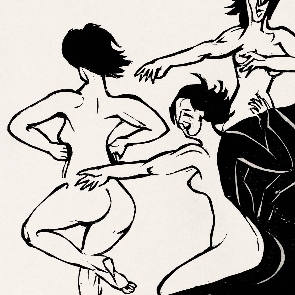 Desnudos bailando alrededor de una sombra de Ernst Kirchner