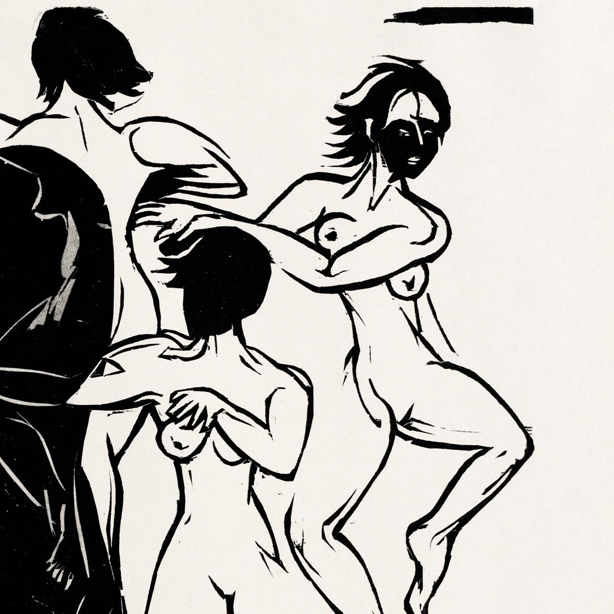 Desnudos bailando alrededor de una sombra de Ernst Kirchner