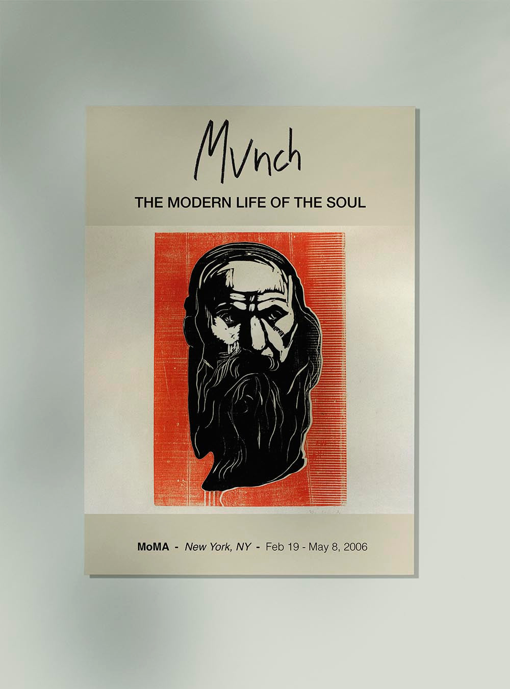 Cartel de la exposición Cabeza de anciano con barba de Munch