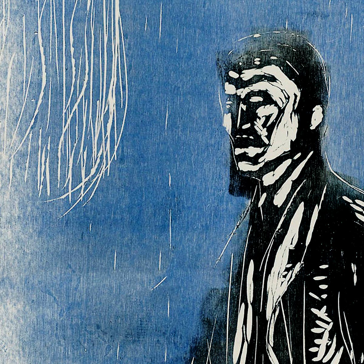 Cartel de la exposición Autorretrato a la luz de la luna de Munch