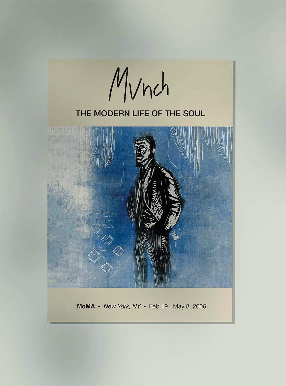 Cartel de la exposición Autorretrato a la luz de la luna de Munch
