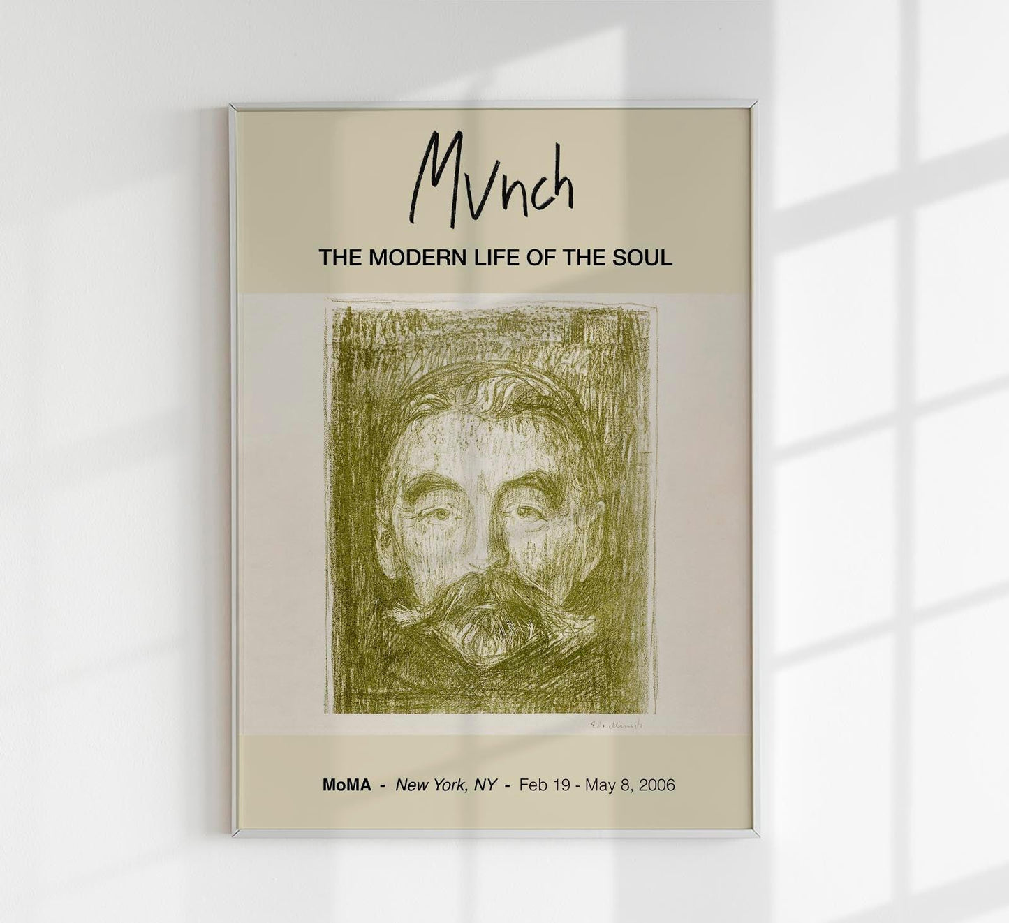"Stéphane Mallarmé" Munch Exhibition Poster - _ready-for-faire, Art Exhibition Poster, Edvard Munch, Ernst Ludwig Kirchner, exhibition poster, expressionism, green, kitchen, kitchen decor, man, Moma, moonlight, mun10033, Munch, portrait, ready-for-abound, symbolism, Wall Art