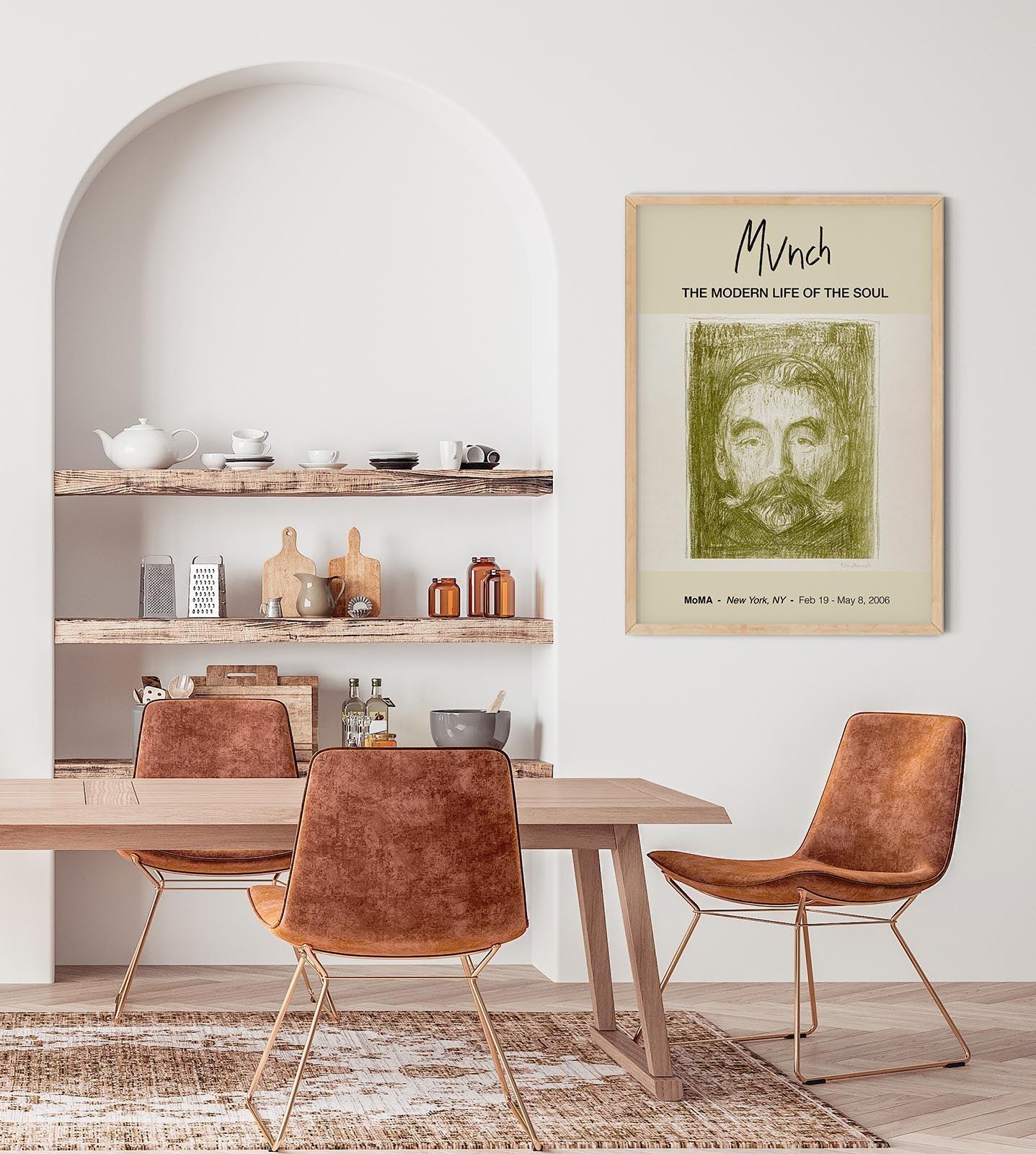 "Stéphane Mallarmé" Munch Exhibition Poster - _ready-for-faire, Art Exhibition Poster, Edvard Munch, Ernst Ludwig Kirchner, exhibition poster, expressionism, green, kitchen, kitchen decor, man, Moma, moonlight, mun10033, Munch, portrait, ready-for-abound, symbolism, Wall Art