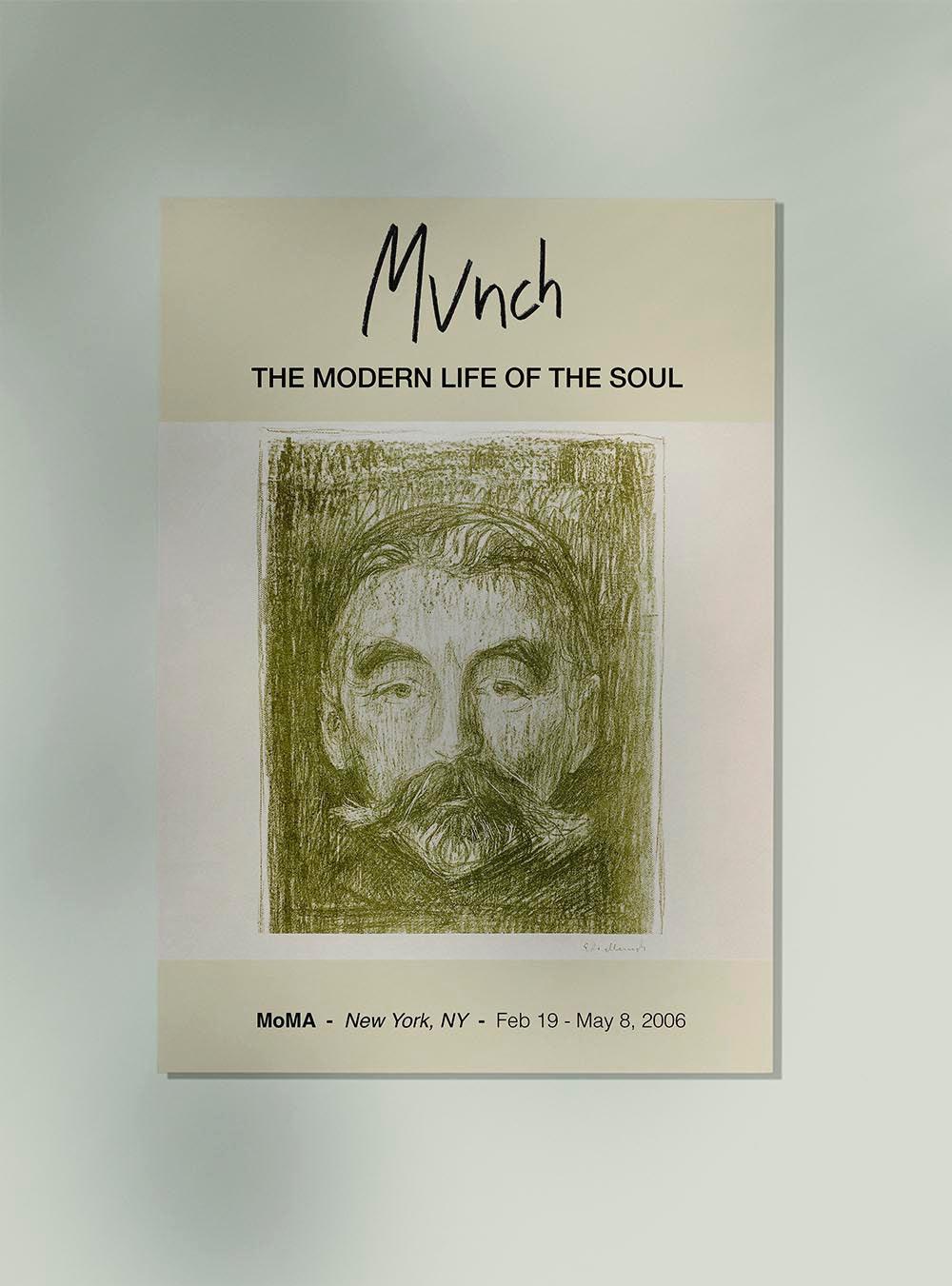 "Stéphane Mallarmé" Munch Exhibition Poster - _ready-for-faire, Art Exhibition Poster, Edvard Munch, Ernst Ludwig Kirchner, exhibition poster, expressionism, green, kitchen, kitchen decor, man, Moma, moonlight, mun10033, Munch, portrait, ready-for-abound, symbolism, Wall Art
