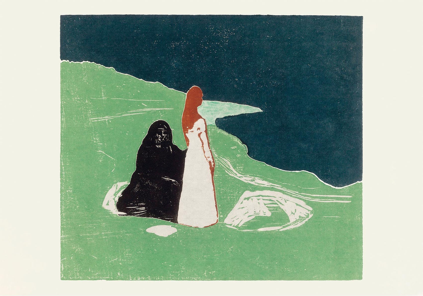 Póster artístico Dos mujeres en la orilla de Edvard Munch