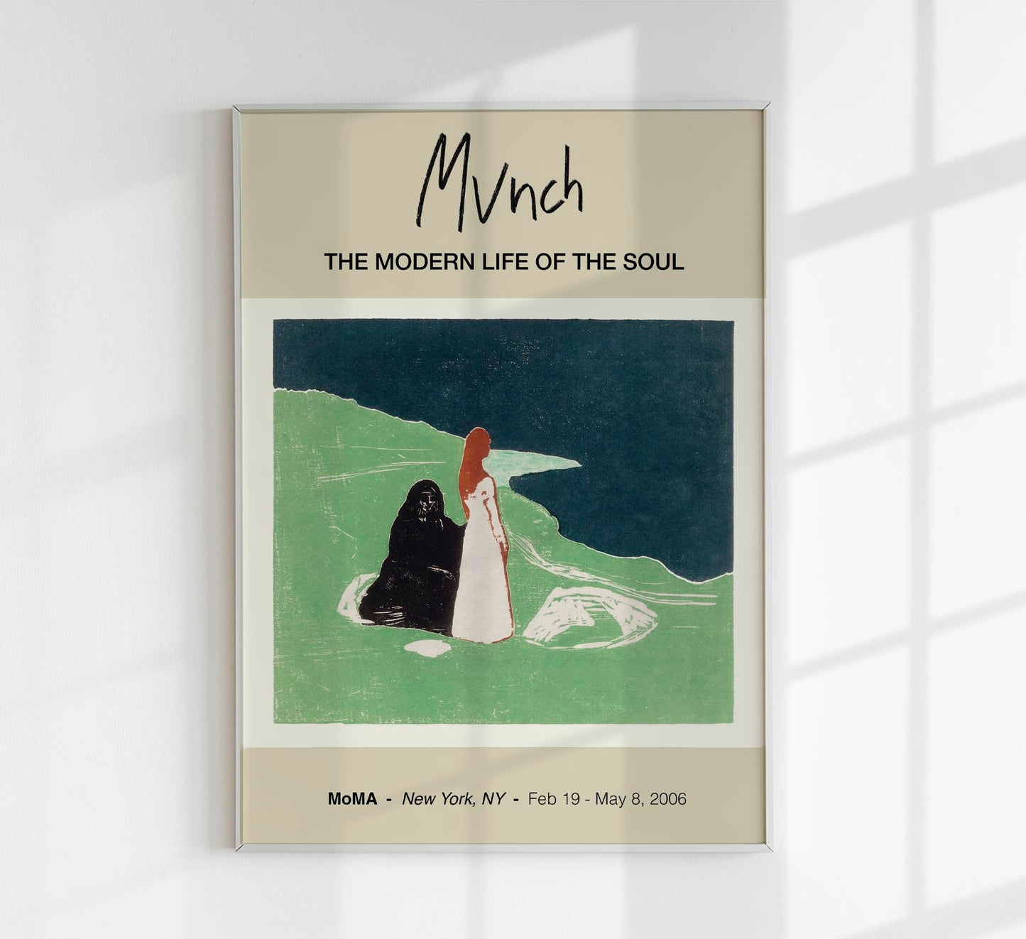 Cartel de la exposición Dos mujeres en la orilla de Munch