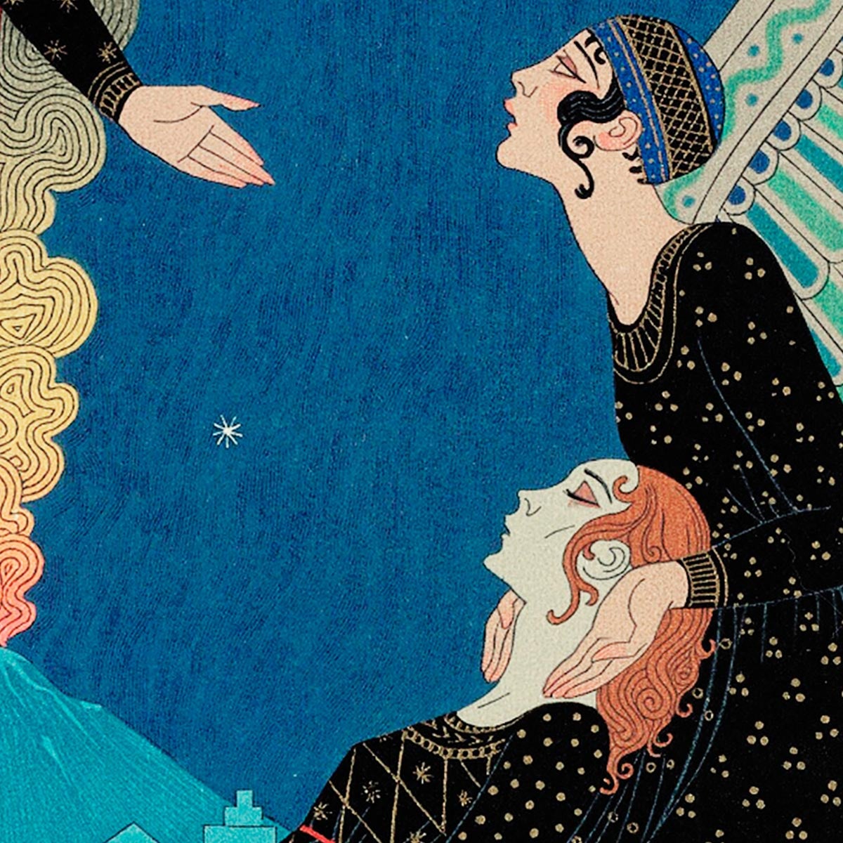 Póster vintage de Empédocles y Panthea